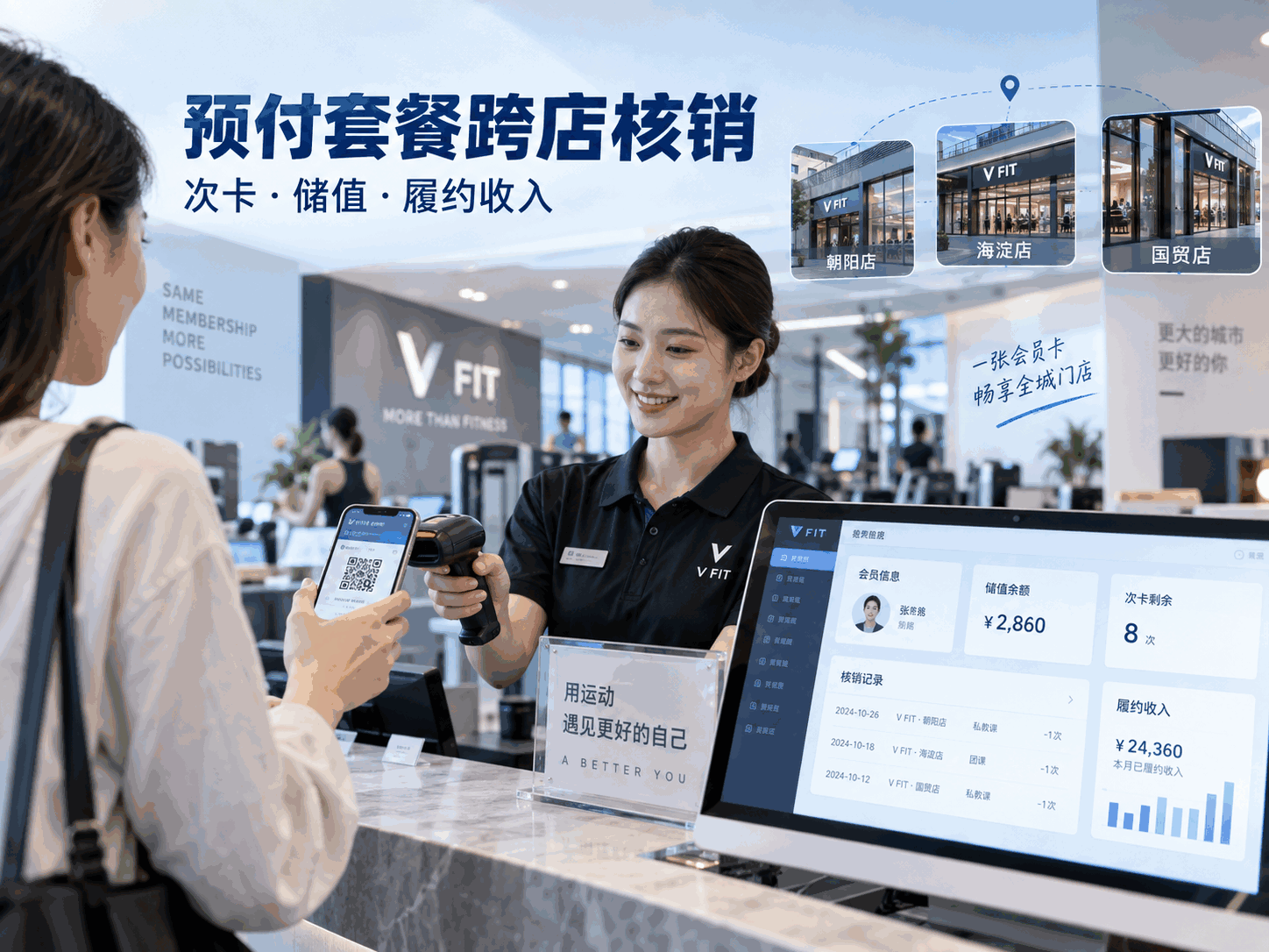 预付套餐跨门店核销｜次卡、储值与履约收入管理