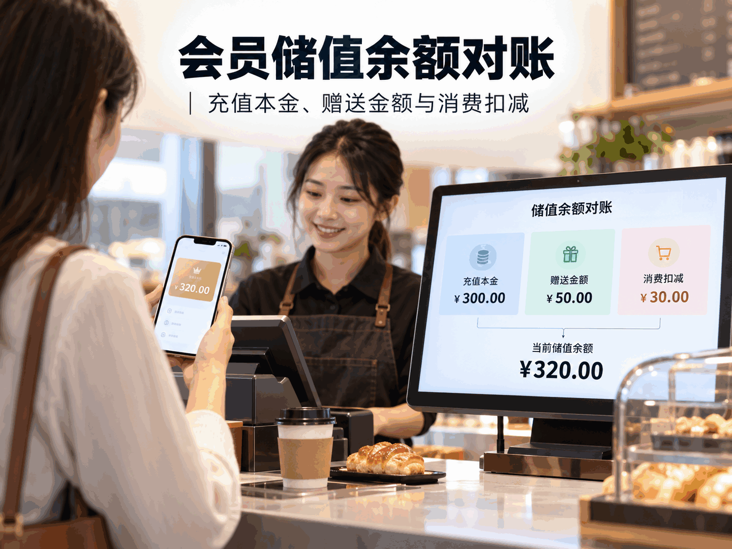 会员储值余额对账｜充值本金、赠送金额与消费扣减