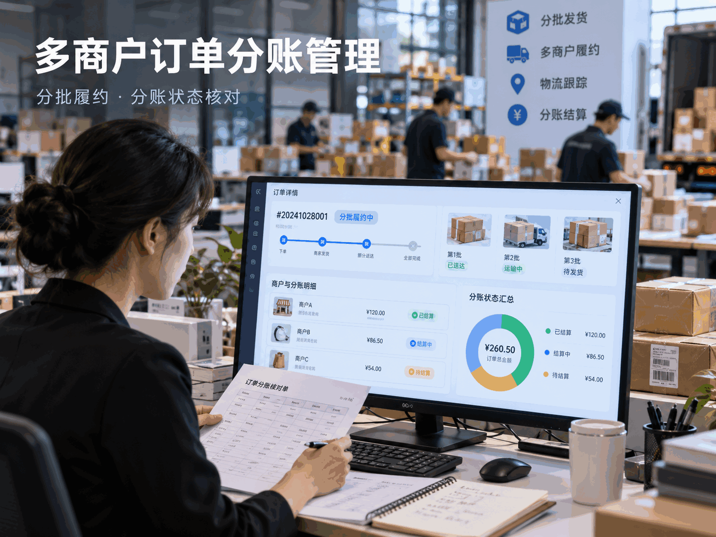 分批履约清分管理｜多商户订单与分账状态核对