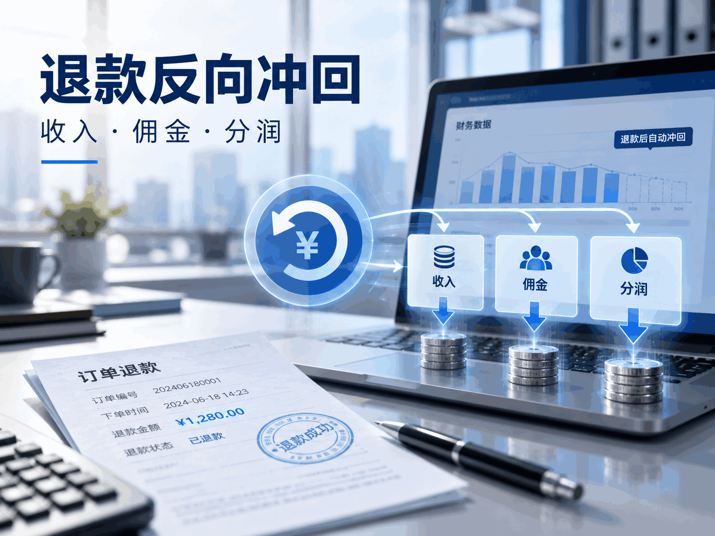 订单退款后如何反向清分｜收入、佣金与分润自动冲回